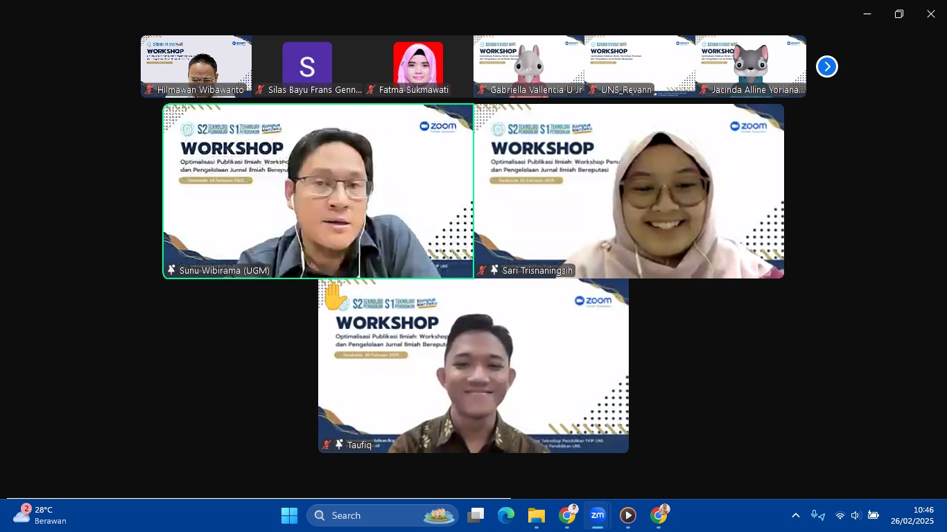 Workshop Optimalisasi Publikasi Ilmiah: Penulisan dan Pengelolaan Jurnal Ilmiah Bereputasi